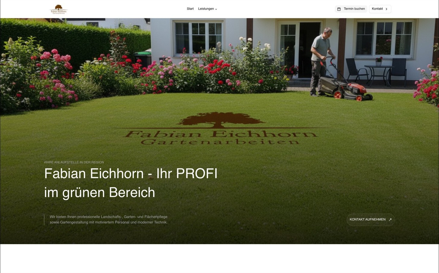 Fabian Eichhorn — Gartenarbeiten & Brennholzverkauf — Screenshot der Live-Website