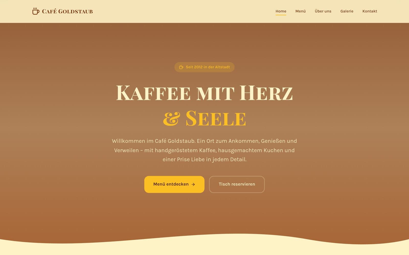 Café Goldstaub — Kaffee mit Herz & Seele.