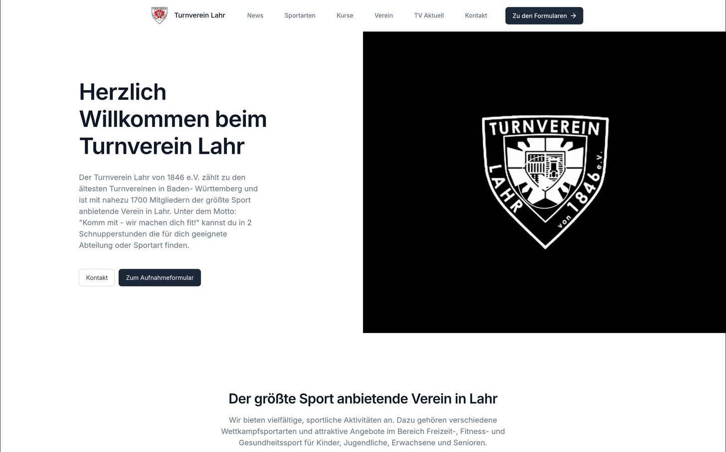 Turnverein Lahr von 1846 e.V. — Screenshot der Live-Website