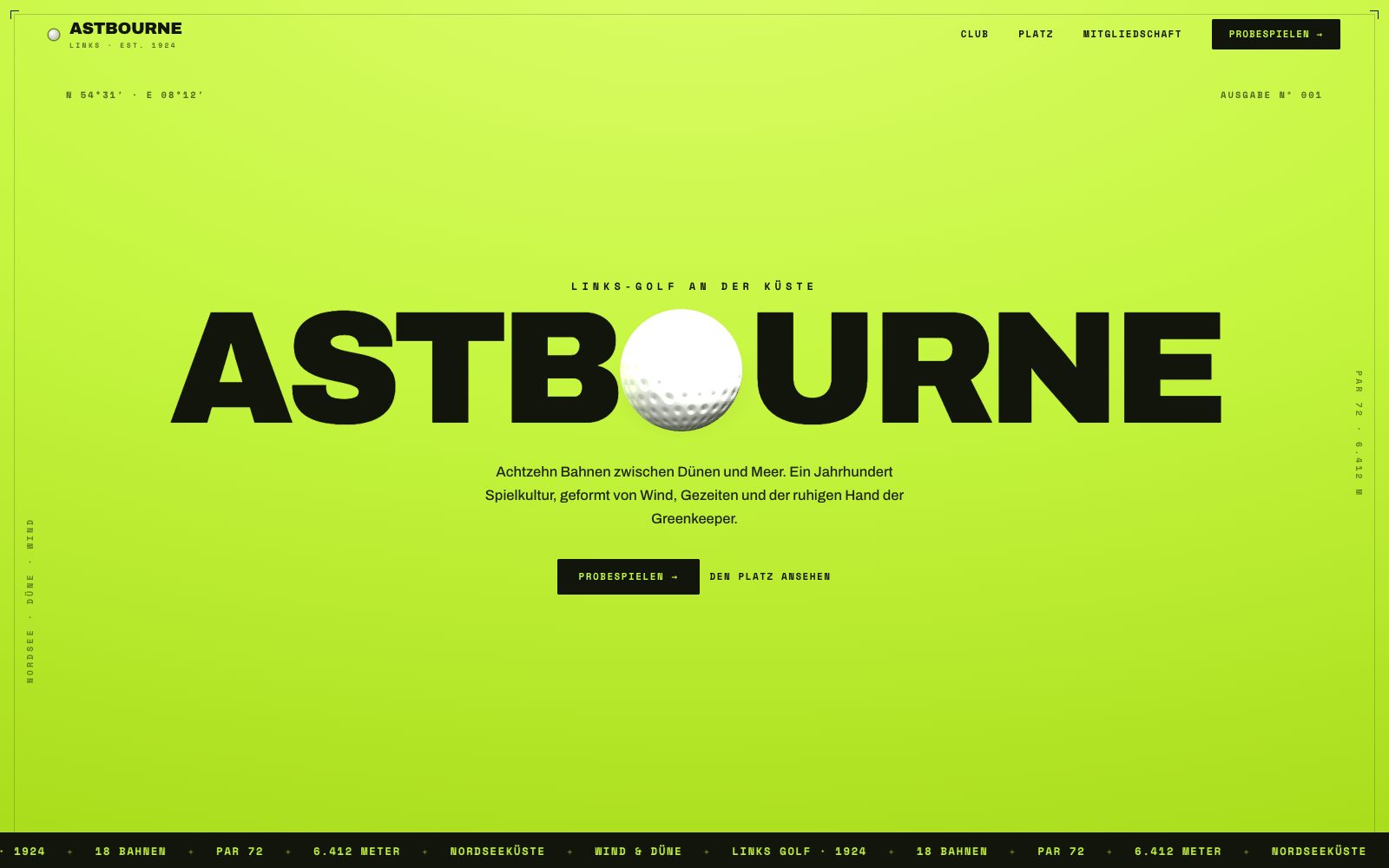 Astbourne — Links-Golf an der Nordseeküste. Astbourne — Links-Golf an der Nordseeküste.