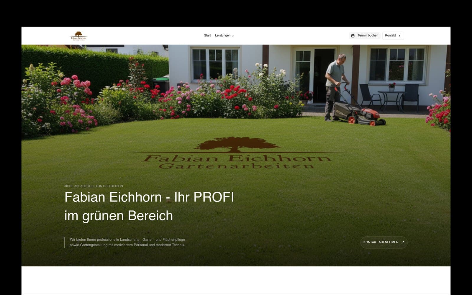 Fabian Eichhorn — Gartenarbeiten & Brennholzverkauf — Screenshot der Live-Website