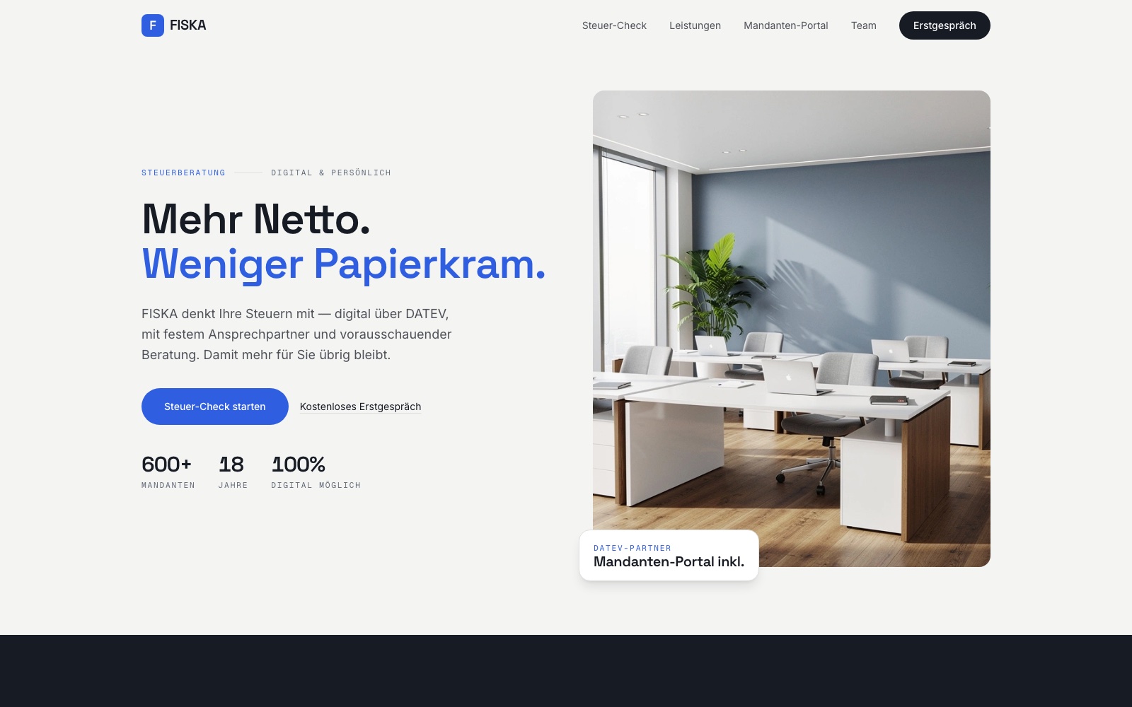 FISKA — Mehr Netto. Weniger Papierkram. FISKA — Mehr Netto. Weniger Papierkram.