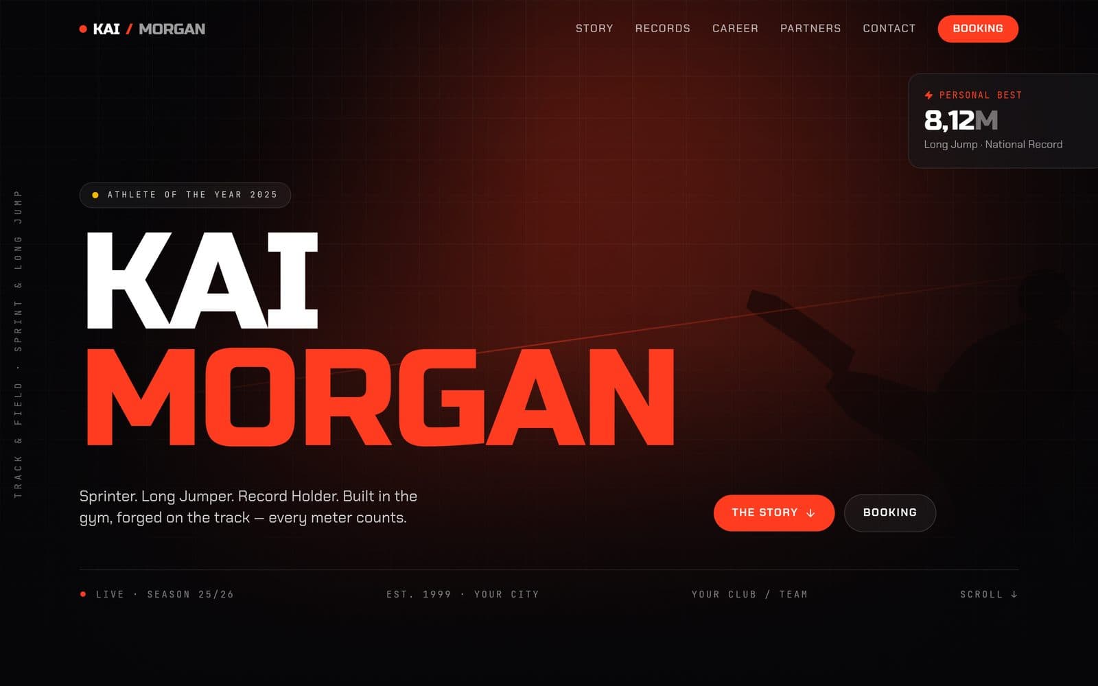 Kai Morgan — Athleten-Portfolio · Sprint & Weitsprung