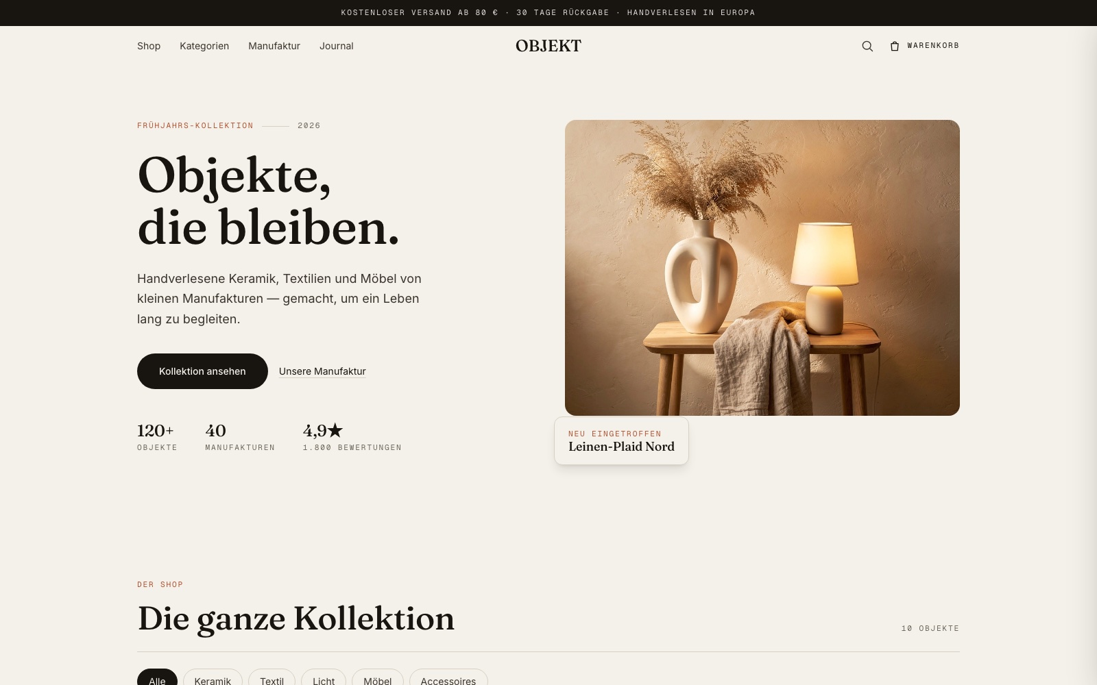 OBJEKT — Objekte, die bleiben. OBJEKT — Objekte, die bleiben.