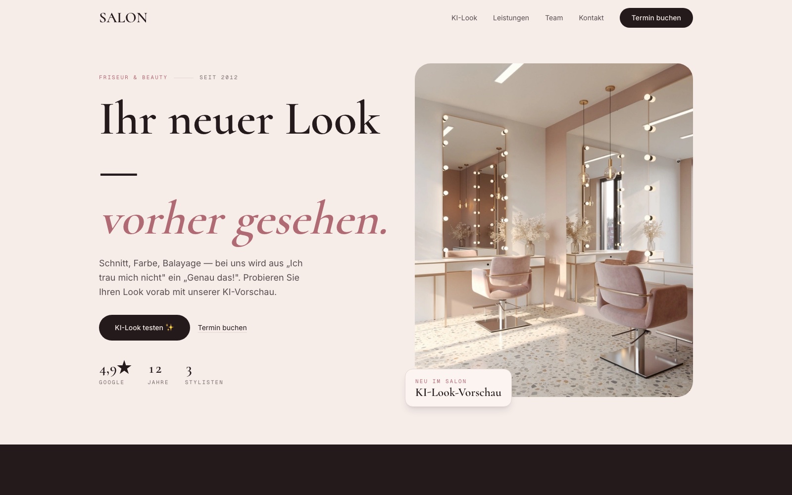 SALON — Ihr neuer Look — vorher gesehen. SALON — Ihr neuer Look — vorher gesehen.