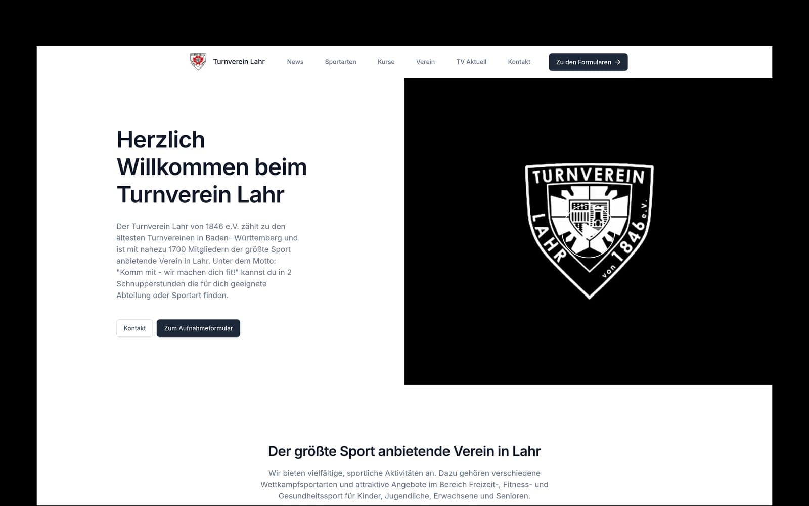 Turnverein Lahr von 1846 e.V. — Screenshot der Live-Website