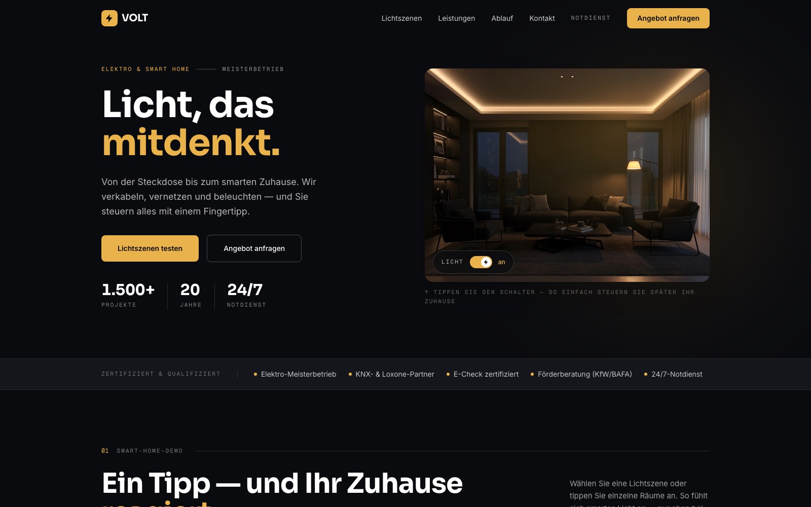 VOLT — Licht, das mitdenkt. VOLT — Licht, das mitdenkt.