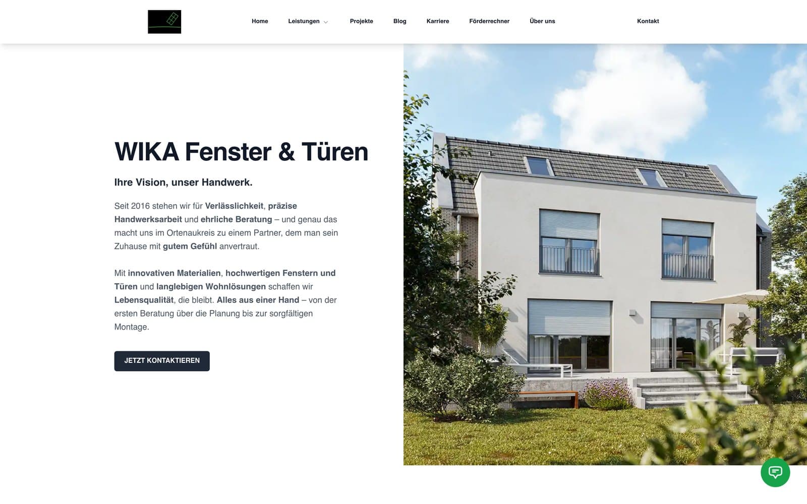 WIKA Fenster & Türen — Screenshot der Live-Website